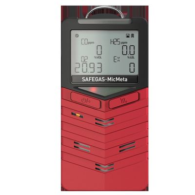 IECEx ATEX EMC Gecertificeerde Diffusie Type Multi Gasdetector voor CO H2S O2 LEL, Draagbare 4 Gas Monitor met Dataregistratie